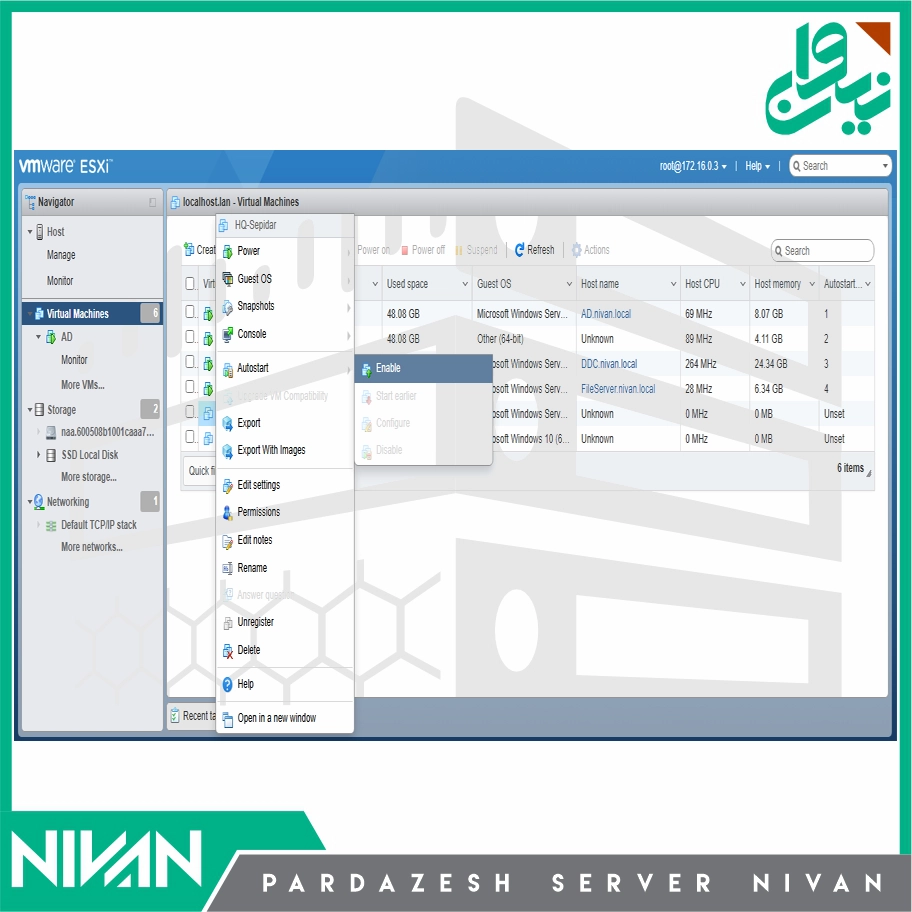 Auto start Power Esxi OS